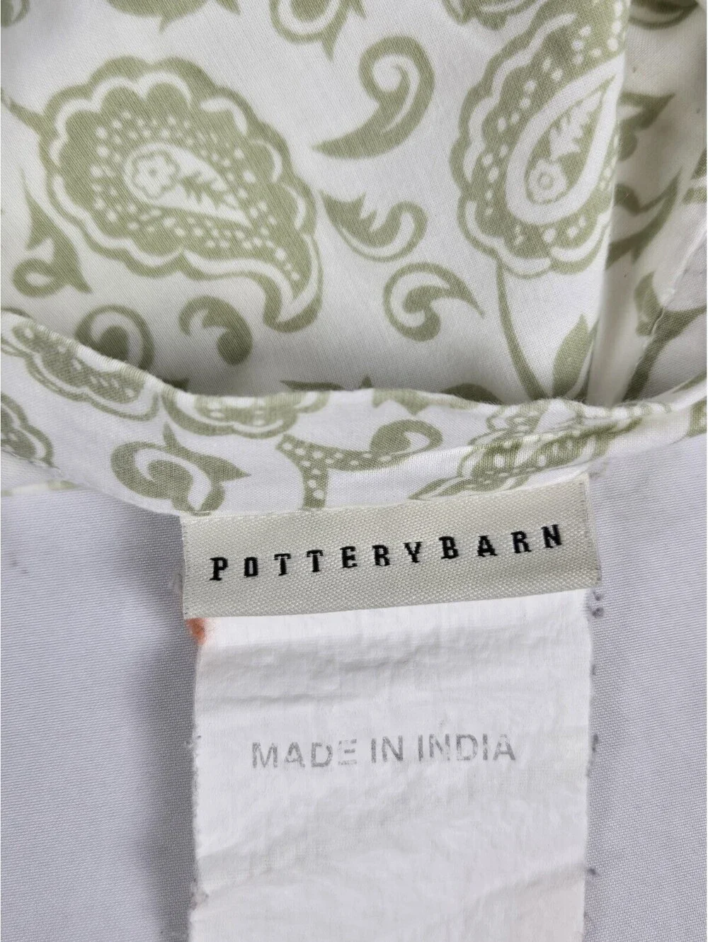 Pottery Barn Green Paisley Pillowcase Set Of 2 Standard Size